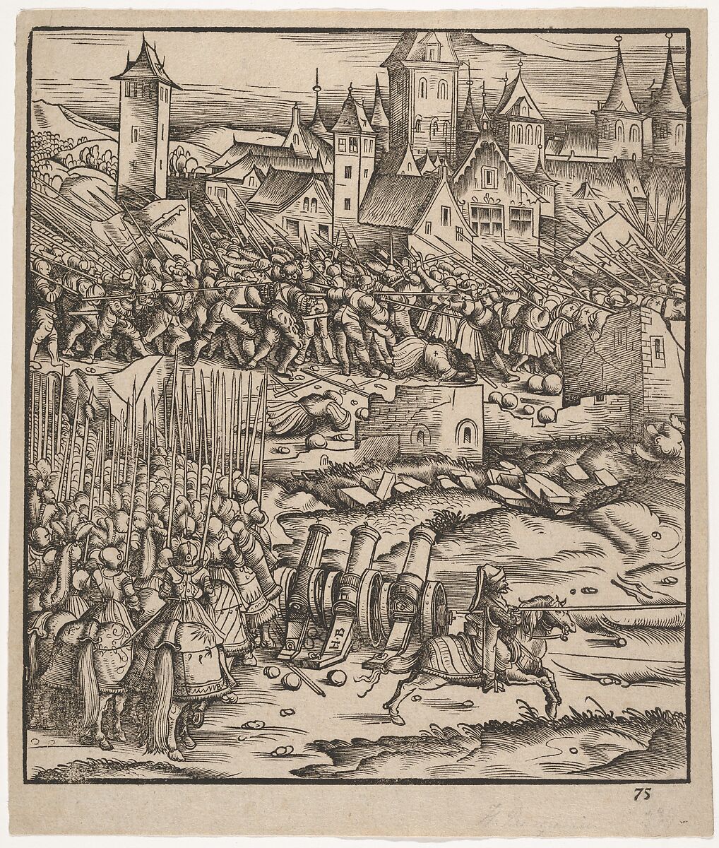 The Battle Near Teramundt (Teremonde), from "Der Weisskunig", Hans Burgkmair (German, Augsburg 1473–1531 Augsburg), Woodcut 