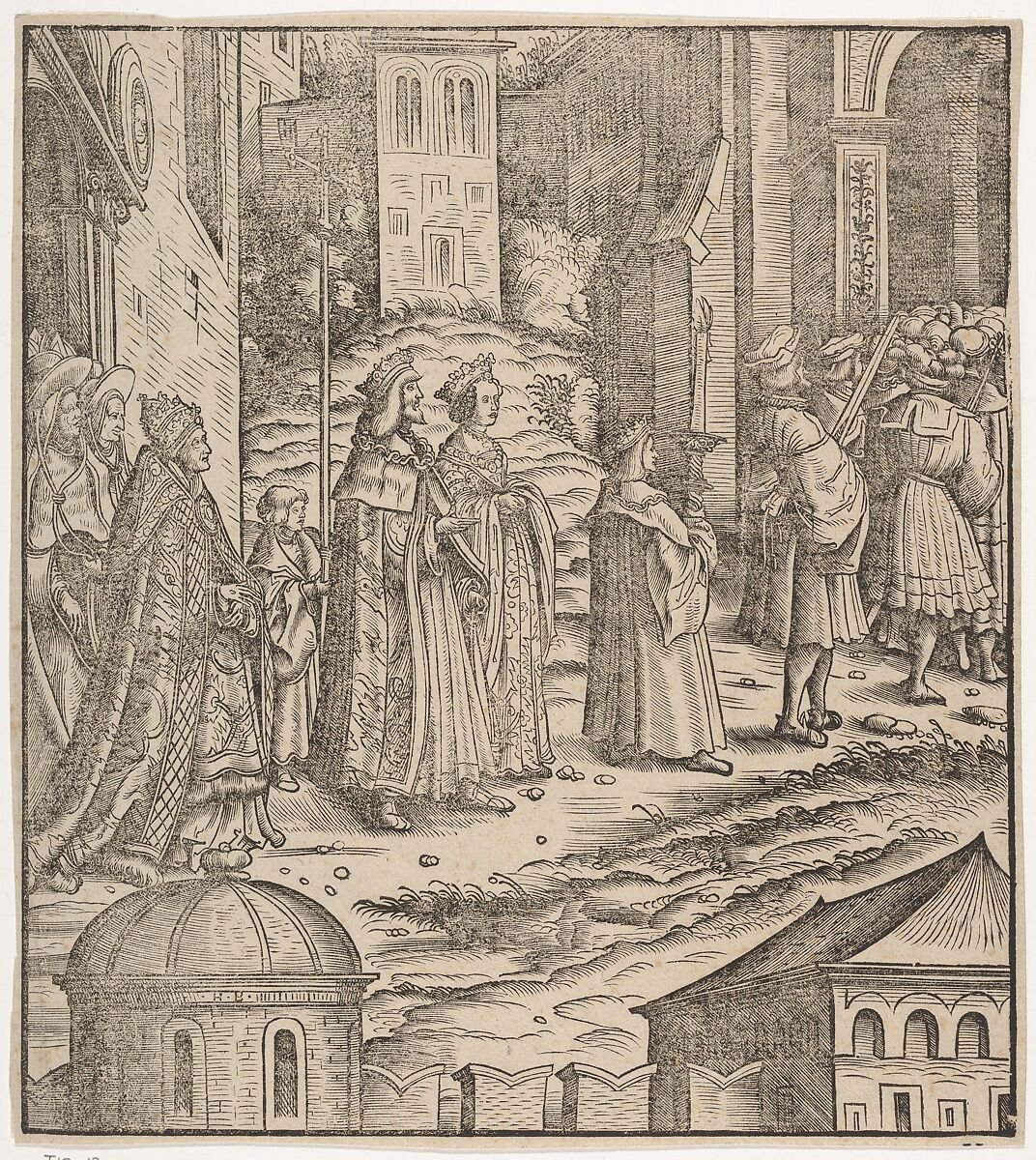 Procession of the Married Emperor, His Wife and The Pope from Saint Peter's Church, from Der Weisskunig, Hans Burgkmair (German, Augsburg 1473–1531 Augsburg), Woodcut 