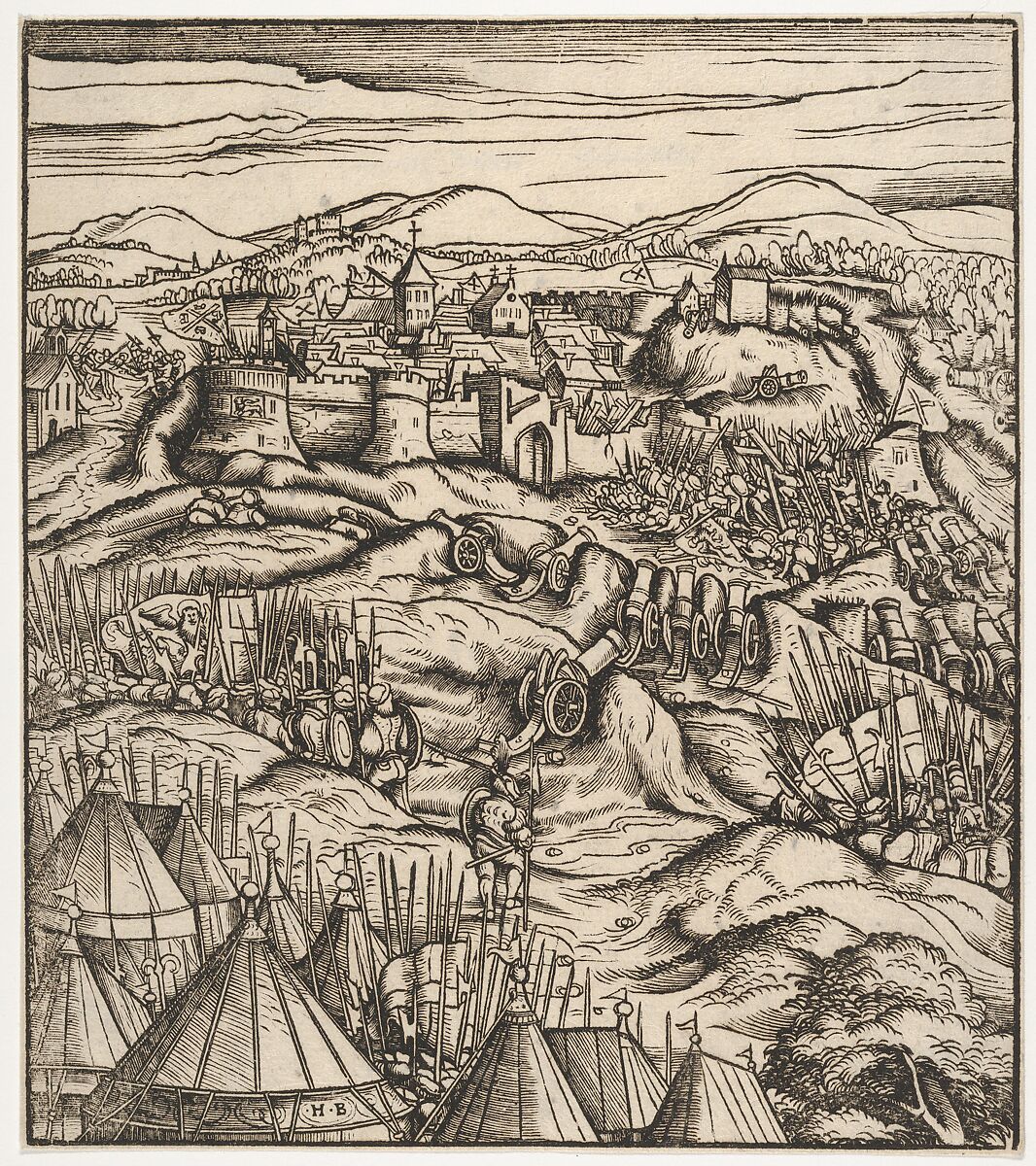 The Conquest of Gradisca, from "Der Weisskunig", Hans Burgkmair (German, Augsburg 1473–1531 Augsburg), Woodcut 