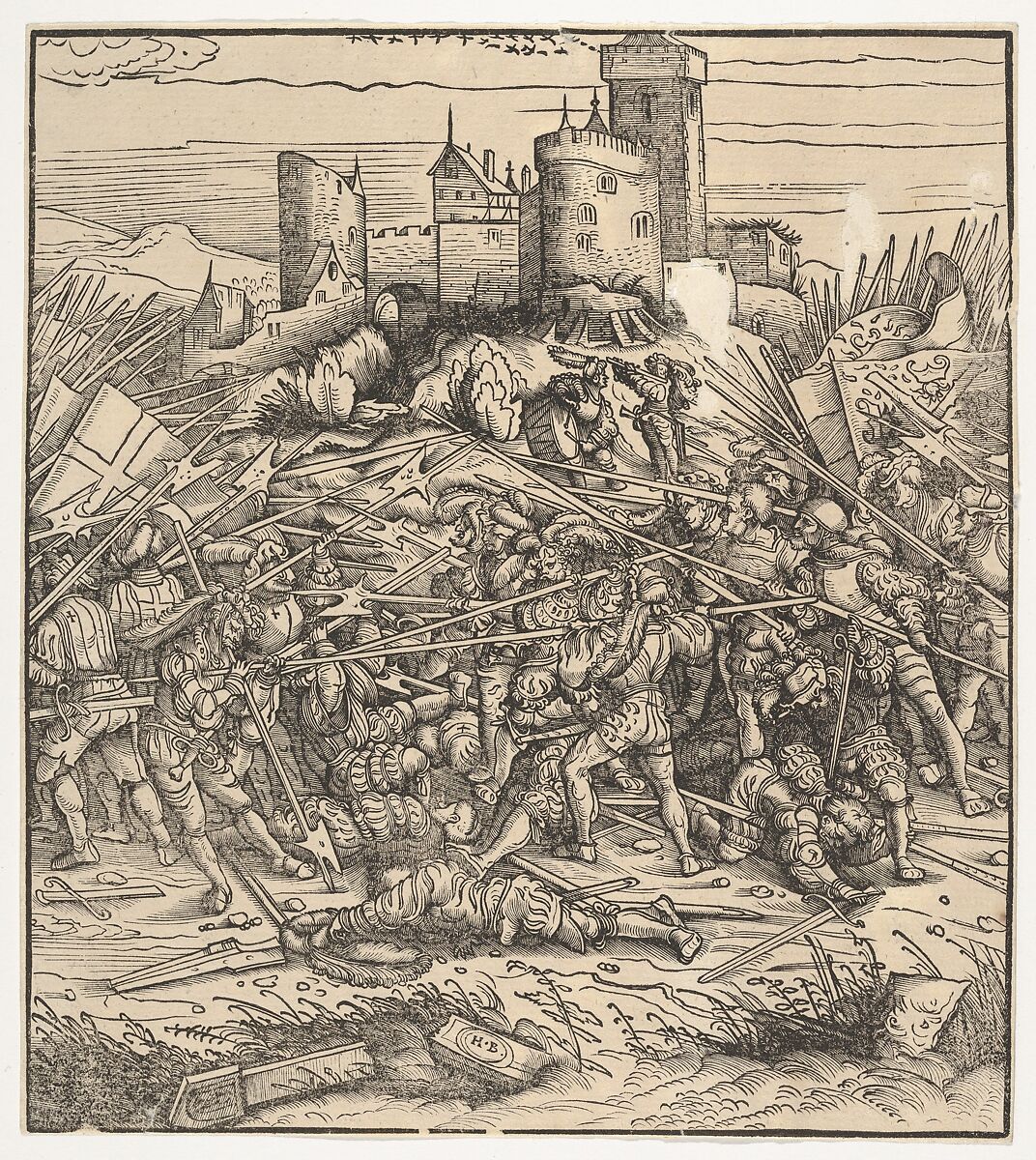 The Battle Near Naples, from "Der Weisskunig", Hans Burgkmair (German, Augsburg 1473–1531 Augsburg), Woodcut 