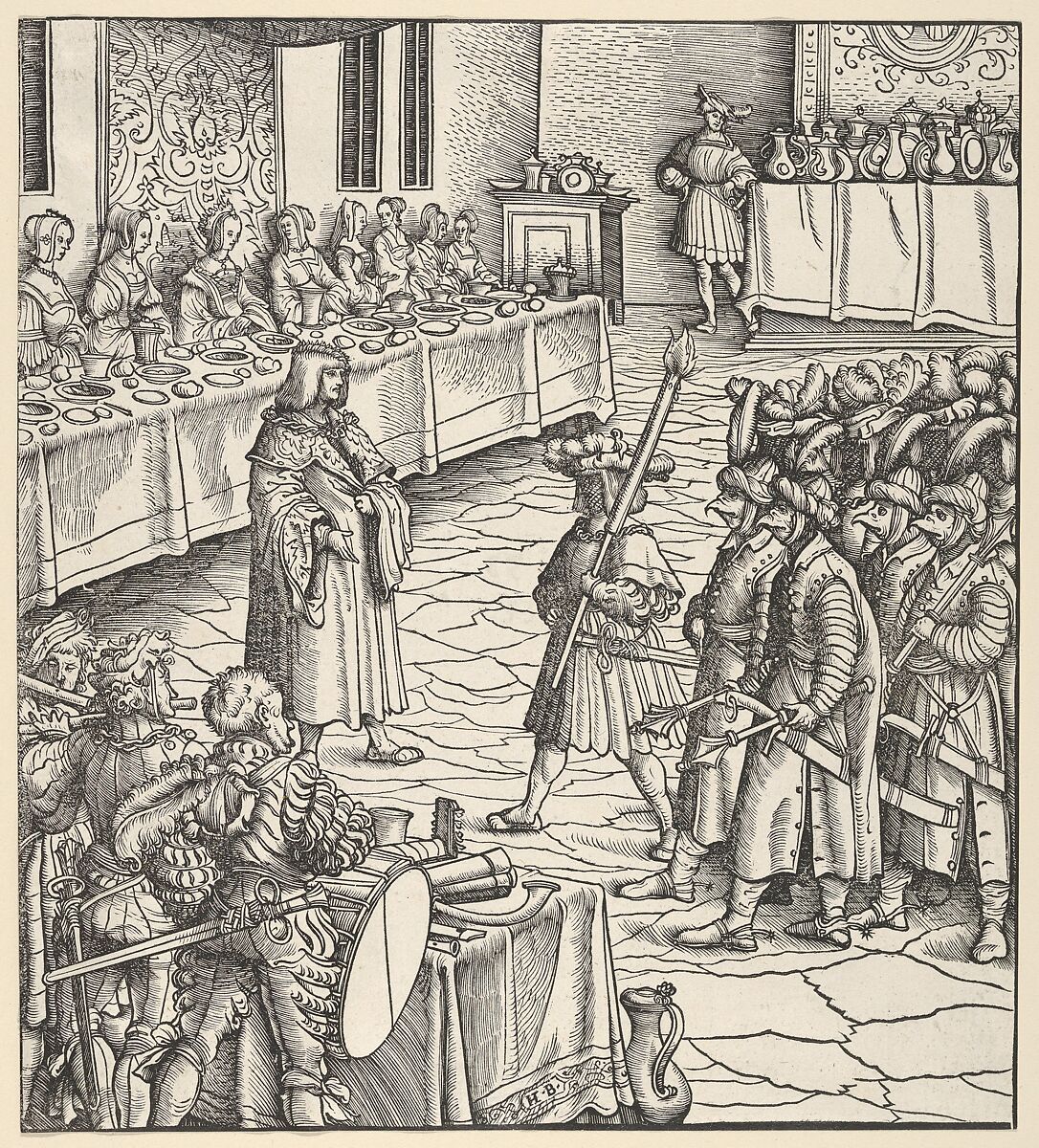 The White King's Skill in Conducting Masquerades, from Der Weisskunig, Hans Burgkmair (German, Augsburg 1473–1531 Augsburg), Woodcut; proof (Hollstein) 