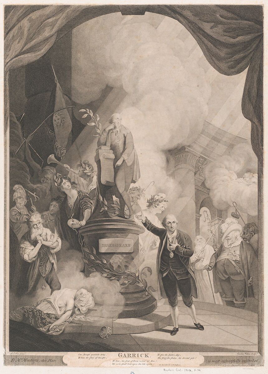 Garrick Speaking the Jubilee Ode, Caroline Watson (British, London 1760/61–1814 London), Stipple engraving 
