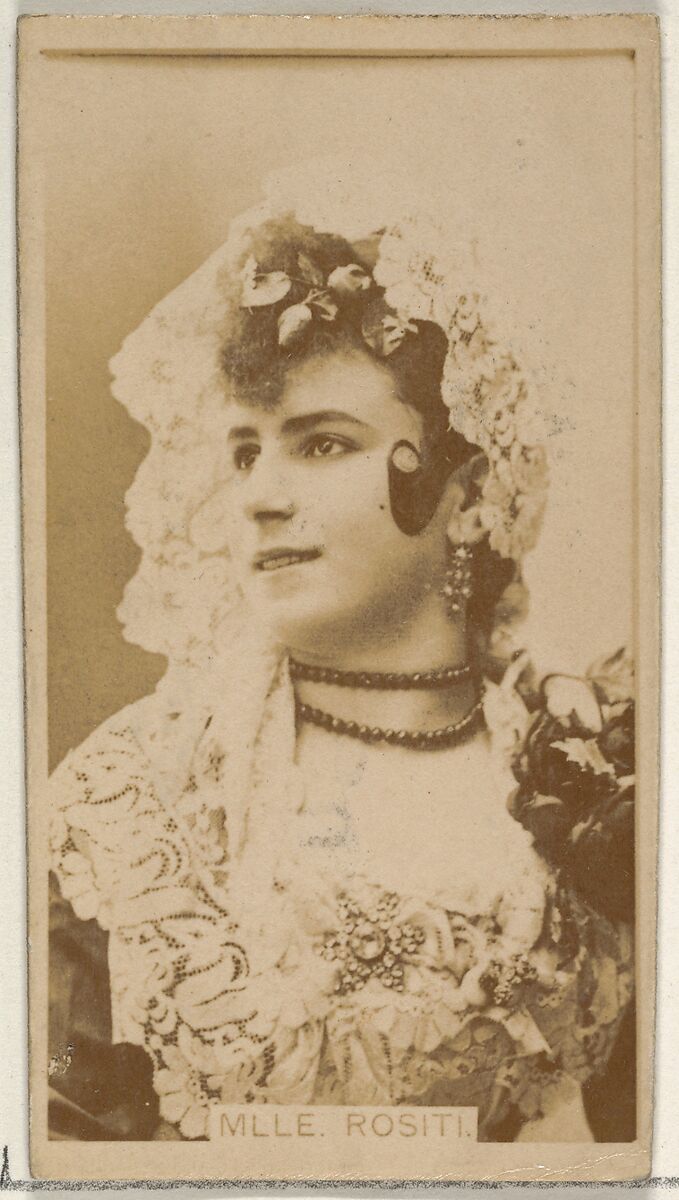 Mlle. Rositi, from the Actors and Actresses series (N45, Type 8) for Virgina Brights Cigarettes, Allen &amp; Ginter (American, Richmond, Virginia), Albumen photograph 