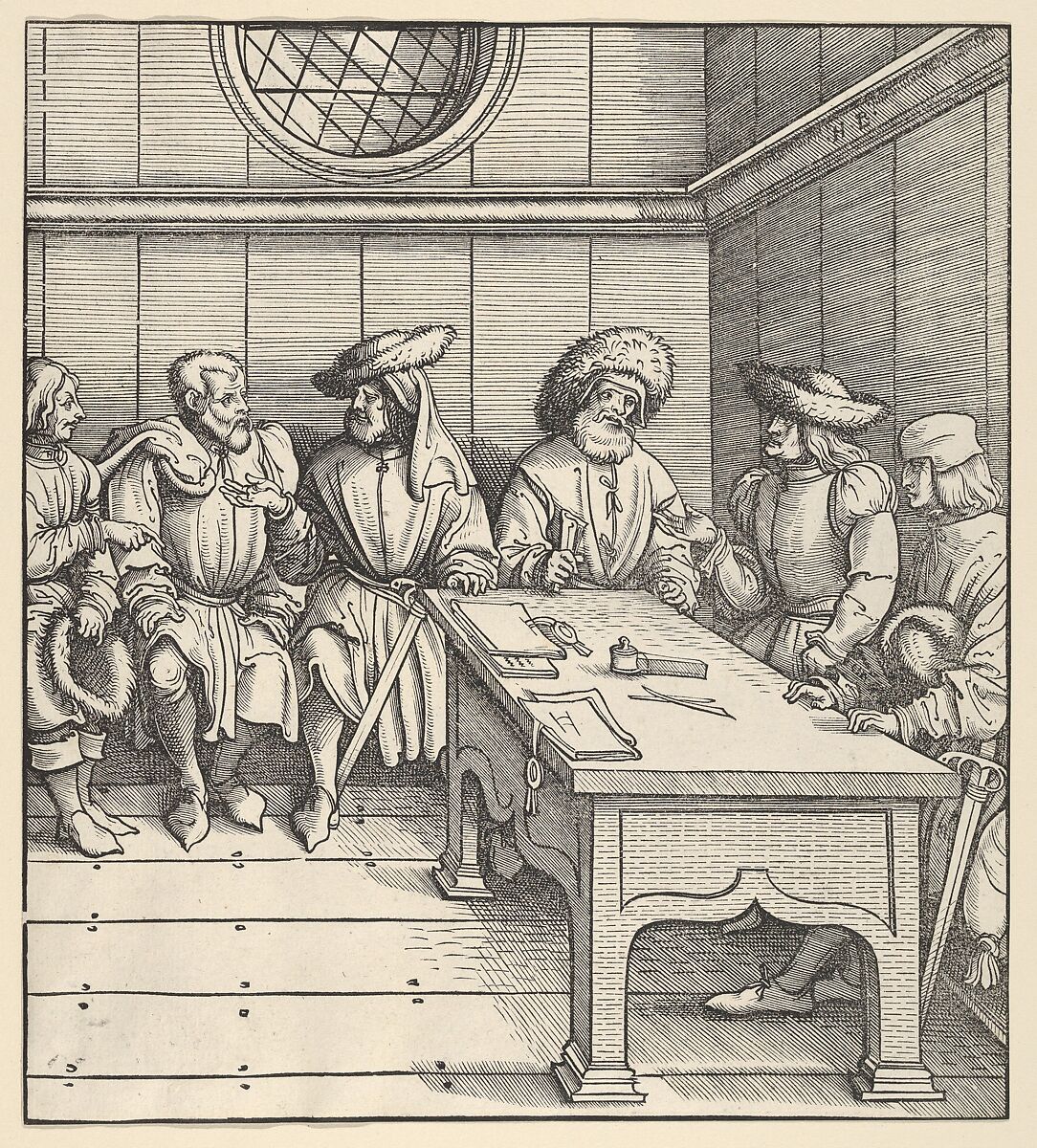 The White King's Council with the Captors, from Der Weisskunig, Hans Burgkmair (German, Augsburg 1473–1531 Augsburg), Woodcut; proof (Hollstein) 