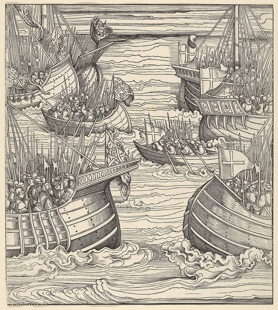 The Voyage of the White King Against the Turks, from Der Weisskunig, Hans Burgkmair (German, Augsburg 1473–1531 Augsburg), Woodcut; proof (Hollstein) 