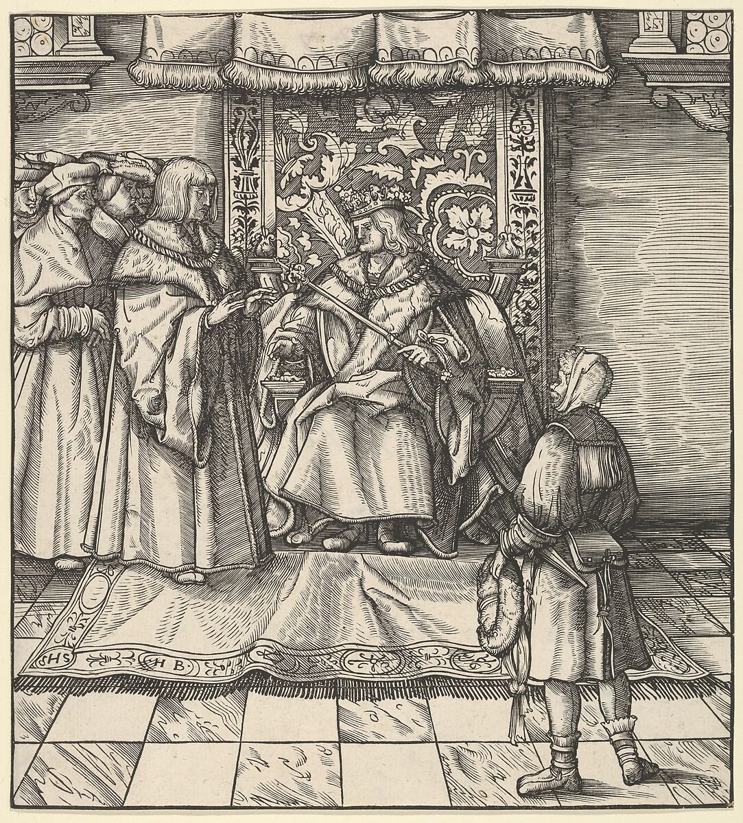 The Blue King's Council to Attack the White King by Surprise, from Der Weisskunig, Hans Burgkmair (German, Augsburg 1473–1531 Augsburg), Woodcut; proof (Hollstein) 