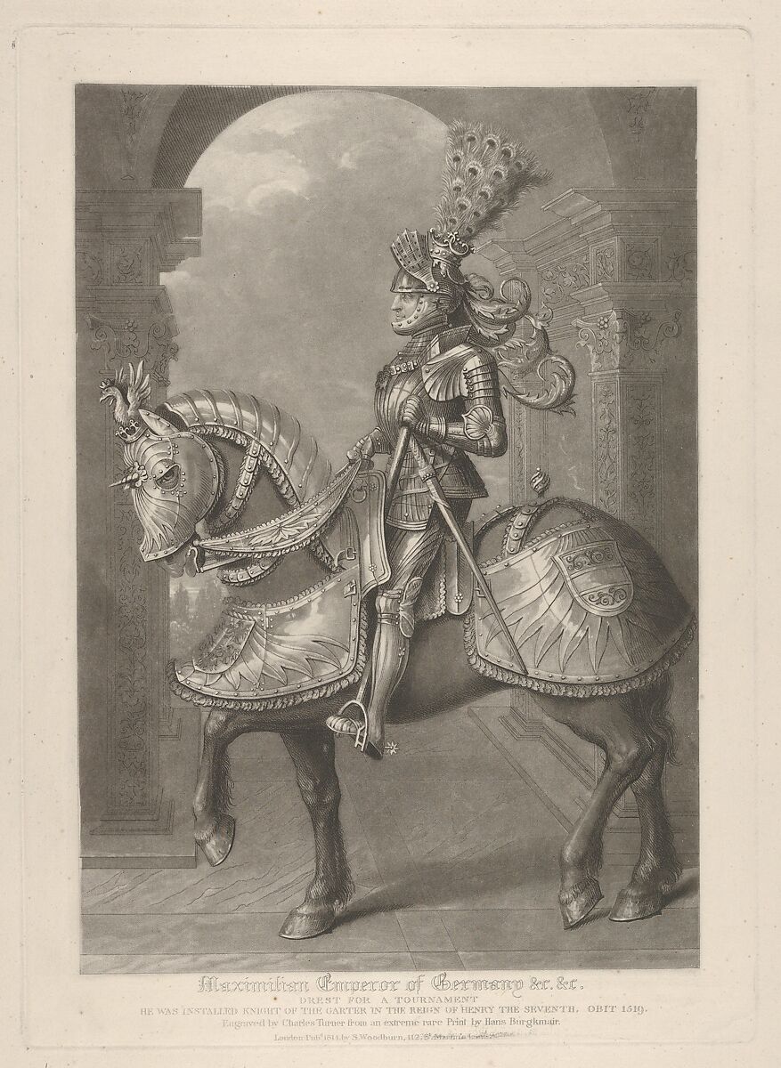 Maximilian Emperor of Germany &c. &c., from "Portraits of Royal Personnages", After Hans Burgkmair (German, Augsburg 1473–1531 Augsburg), Mezzotint and etching 