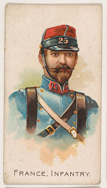 France, Infantry, from the Army Cards series (E1) to promote Army Caramels for The Breisch-Williams Co., Inc., Issued by The Breisch-Williams Co., Inc., Oxford, Pennsylvania, Commercial color lithograph 