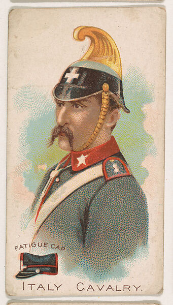 Italy, Cavalry, Fatigue Cap, from the Army Cards series (E1) to promote Army Caramels for The Breisch-Williams Co., Inc., Issued by The Breisch-Williams Co., Inc., Oxford, Pennsylvania, Commercial color lithograph 