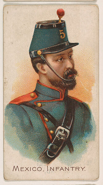 Mexico, Infantry, from the Army Cards series (E1) to promote Army Caramels for The Breisch-Williams Co., Inc., Issued by The Breisch-Williams Co., Inc., Oxford, Pennsylvania, Commercial color lithograph 