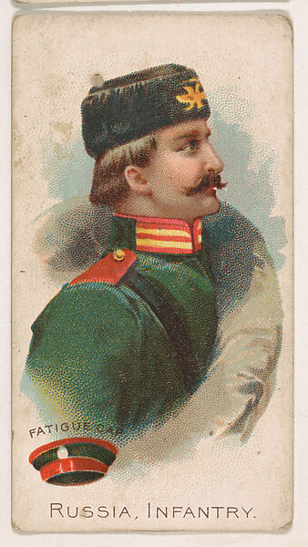 Russia, Infantry, Fatigue Cap, from the Army Cards series (E1) to promote Army Caramels for The Breisch-Williams Co., Inc., Issued by The Breisch-Williams Co., Inc., Oxford, Pennsylvania, Commercial color lithograph 