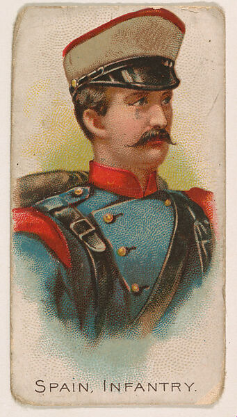 Spain, Infantry, from the Army Cards series (E1) to promote Army Caramels for The Breisch-Williams Co., Inc., Issued by The Breisch-Williams Co., Inc., Oxford, Pennsylvania, Commercial color lithograph 
