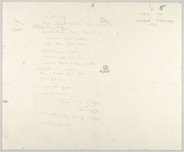 View in Havana Province 1956, Emilio Sanchez (American (born Cuba), Camagüey 1921–1999), Watercolor