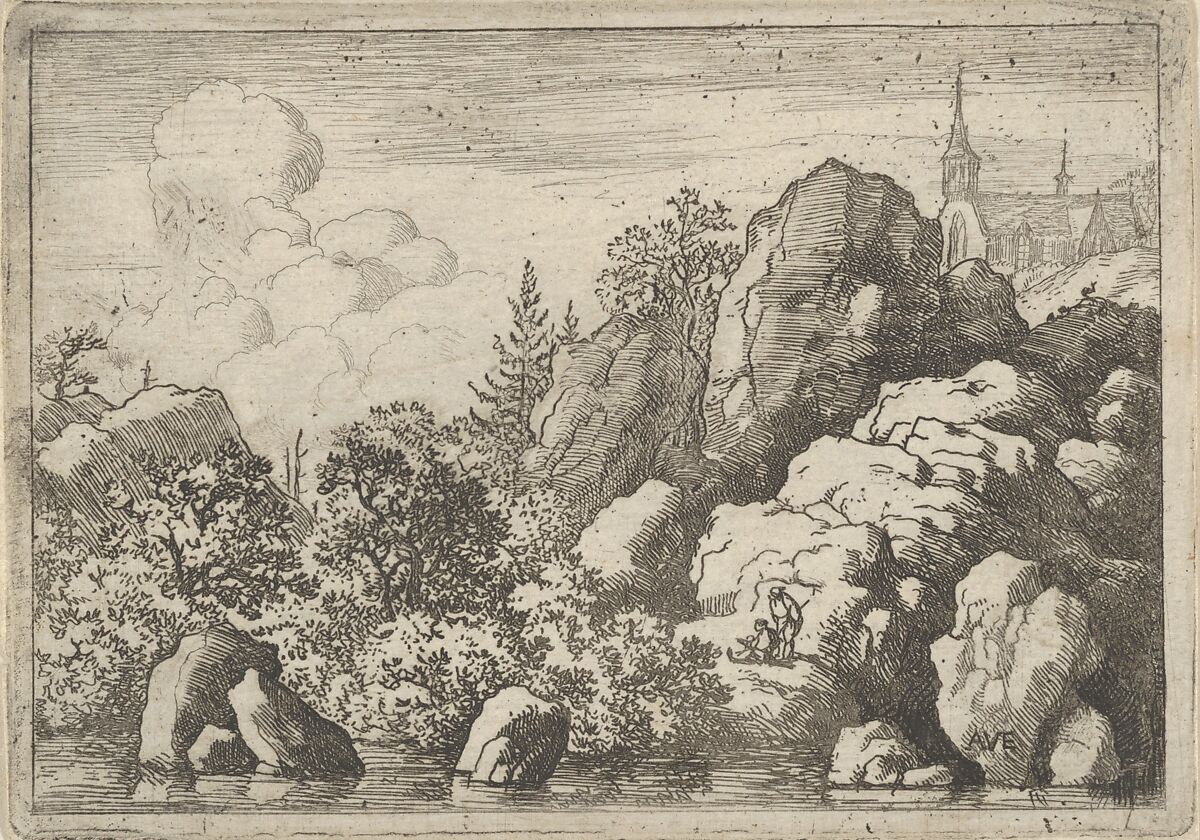 The Church on the Hill, Allart van Everdingen (Dutch, Alkmaar 1621–1675 Amsterdam), Engraving; third state of four 
