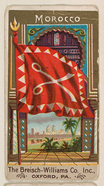 Flag of Morocco, from the Flags series (E17, Type A) for Breisch-Williams Co., Inc., Issued by The Breisch-Williams Co., Inc., Oxford, Pennsylvania, Commercial color lithograph 