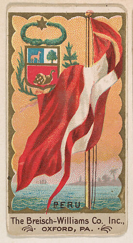 Flag of Peru, from the Flags series (E17, Type A) for Breisch-Williams Co., Inc.