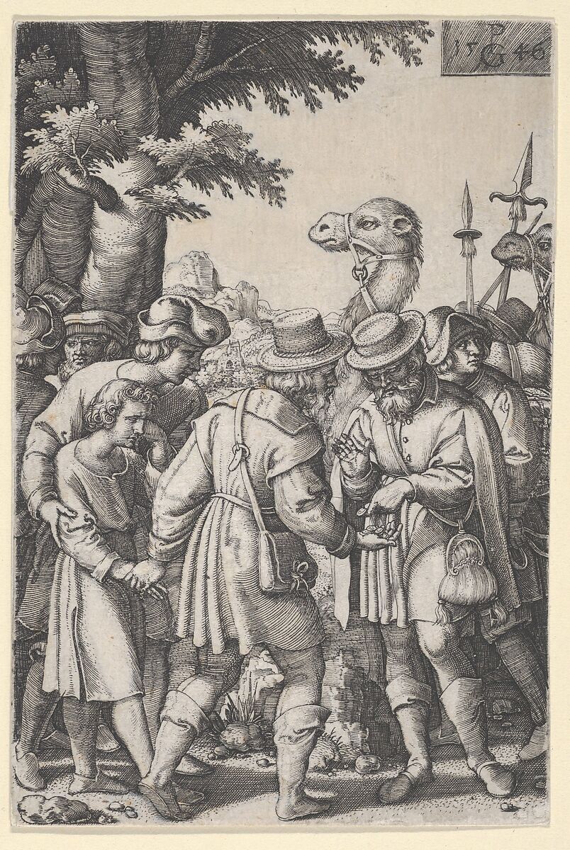 Joseph Sold to the Merchants, from "The Story of Joseph", Georg Pencz (German, Wroclaw ca. 1500–1550 Leipzig), Engraving 