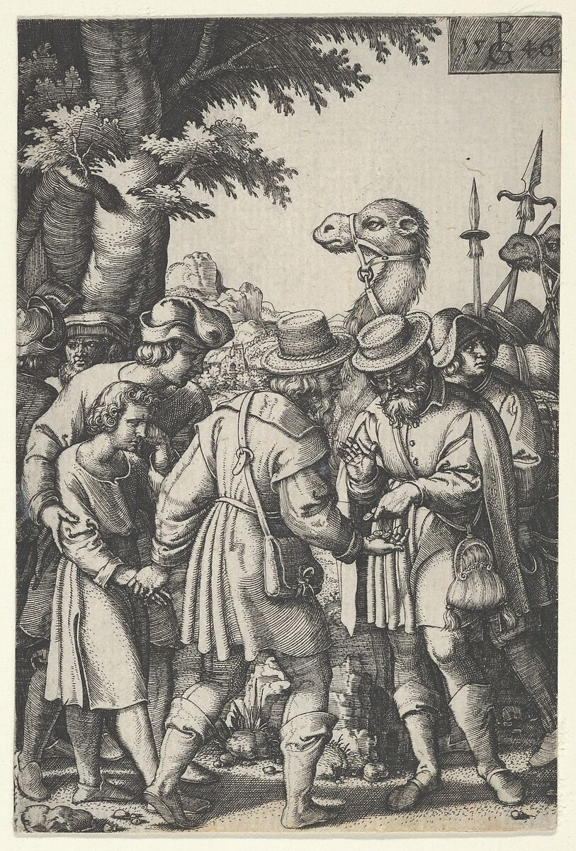 Joseph Sold to the Merchants, from The Story of Joseph, Georg Pencz (German, Wroclaw ca. 1500–1550 Leipzig), Engraving 