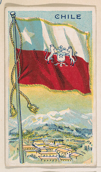 Flag of Chile, from the Flags of All Nations series (E18, Type A) issued by Williams Caramel Company to promote Williams Caramel, The Williams Caramel Company, Oxford, Pennsylvania, Commercial color lithograph 