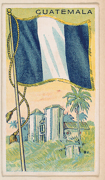 Flag of Guatemala, from the Flags of All Nations series (E18, Type A) issued by Williams Caramel Company to promote Williams Caramel, Issued by The Williams Caramel Company, Oxford, Pennsylvania, Commercial color lithograph 