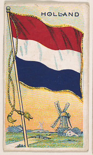 Flag of Holland, from the Flags of All Nations series (E18, Type A) issued by Williams Caramel Company to promote Williams Caramel