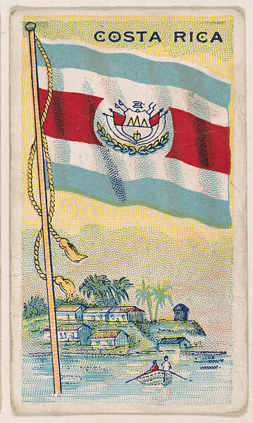 Flag of Costa Rica, from the Flags of All Nations series (E18, Type A) issued by Williams Caramel Company to promote Williams Caramel, Issued by The Williams Caramel Company, Oxford, Pennsylvania, Commercial color lithograph 