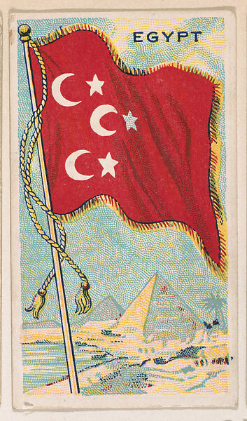 Flag of Egypt, from the Flags of All Nations series (E18, Type A) issued by Williams Caramel Company to promote Williams Caramel, Issued by The Williams Caramel Company, Oxford, Pennsylvania, Commercial color lithograph 