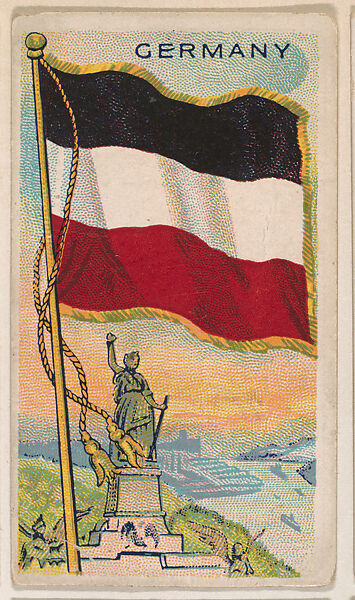 Flag of Germany, from the Flags of All Nations series (E18, Type A) issued by Williams Caramel Company to promote Williams Caramel, Issued by The Williams Caramel Company, Oxford, Pennsylvania, Commercial color lithograph 