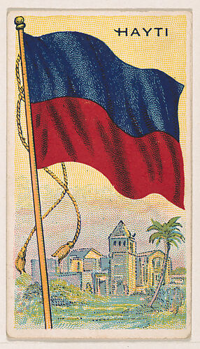 Flag of Haiti, from the New Flags series (E18, Type B) issued by Charles F. Adams Manufacturing Confectioner