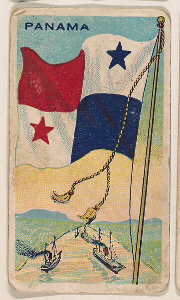 Flag of Panama, from the New Flags series (E18, Type B) issued by Charles F. Adams Manufacturing Confectioner, Issued by Charles F. Adams, Manufacturing Confectioner, Lancaster, Pennsylvania, Commercial color lithograph 