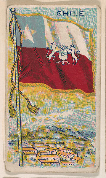 Flag of Chile, from the Flag Gum series (E18, Type C) issued by John H. Dockman & Son, Issued by John H. Dockman &amp; Son, Baltimore, Commercial color lithograph 