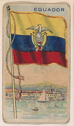 Flag of Ecuador, from the Flag Gum series (E18, Type C) issued by John H. Dockman & Son