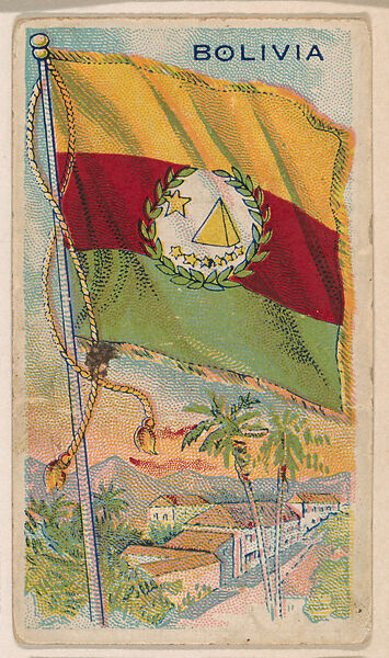 Flag of Bolivia, from the Flag Gum series (E18, Type C) issued by John H. Dockman & Son, Issued by John H. Dockman &amp; Son, Baltimore, Commercial color lithograph 