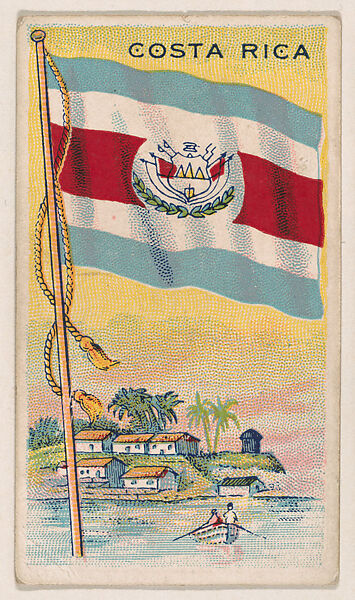 Flag of Costa Rica, from the Flag Gum series (E18, Type C) issued by John H. Dockman & Son, Issued by John H. Dockman &amp; Son, Baltimore, Commercial color lithograph 