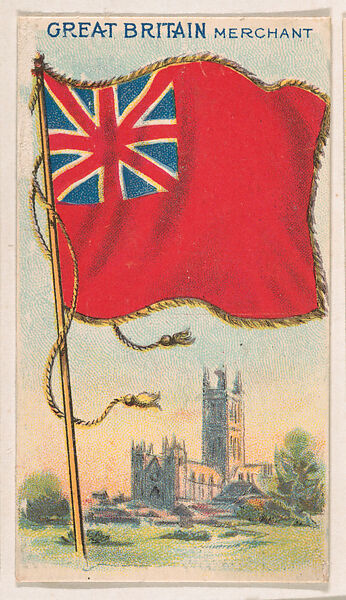 Merchant Flag of Great Britain, from the Flagum series (E18, Type D) issued by the American Chewing Products Corp., Issued by the American Chewing Products Corp., Newark, New Jersey, Commercial color lithograph 