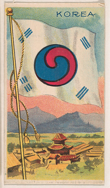 Flag of Korea, from the Flagum series (E18, Type D) issued by the American Chewing Products Corp., Issued by the American Chewing Products Corp., Newark, New Jersey, Commercial color lithograph 