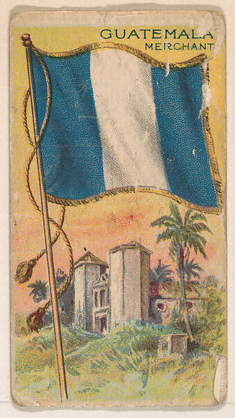 Merchant Flag of Guatemala, from the Flagum series (E18, Type D) issued by the American Chewing Products Corp., Issued by the American Chewing Products Corp., Newark, New Jersey, Commercial color lithograph 
