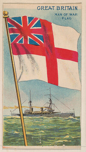 Man of War Flag of Great Britain, from the Flagum series (E18, Type D) issued by the American Chewing Products Corp.