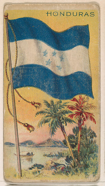 Flag of Honduras, from the Flagum series (E18, Type D) issued by the American Chewing Products Corp., Issued by the American Chewing Products Corp., Newark, New Jersey, Commercial color lithograph 