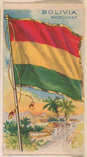 Merchant Flag of Bolivia, from the Flagum series (E18, Type D) issued by the American Chewing Products Corp., Issued by the American Chewing Products Corp., Newark, New Jersey, Commercial color lithograph 