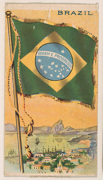 Flag of Brazil, from the Flagum series (E18, Type D) issued by the American Chewing Products Corp., Issued by the American Chewing Products Corp., Newark, New Jersey, Commercial color lithograph 