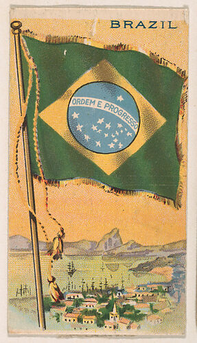 Flag of Brazil, from the Flagum series (E18, Type D) issued by the American Chewing Products Corp.