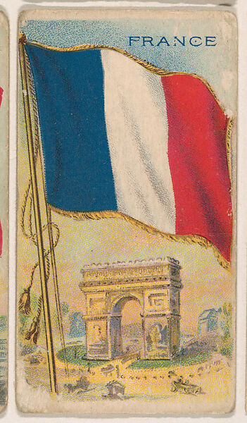 Flag of France, from the Flagum series (E18, Type D) issued by the American Chewing Products Corp., Issued by the American Chewing Products Corp., Newark, New Jersey, Commercial color lithograph 