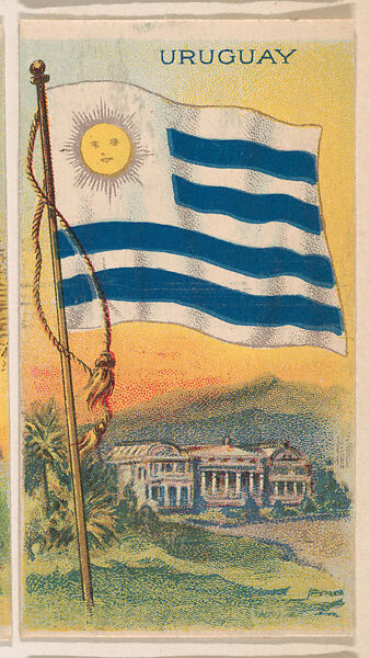 Flag of Uruguay, from the Flagum series (E18, Type D) issued by the American Chewing Products Corp., Issued by the American Chewing Products Corp., Newark, New Jersey, Commercial color lithograph 