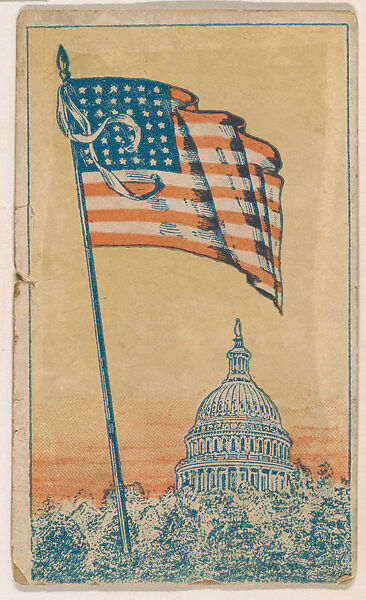Flag, United States of America, possibly from the Flags series (E18), Commercial color lithograph 