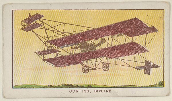 Curtiss, Biplane, from the Airships series (E40) issued by the Philadelphia Caramel Company, Issued by the Philadelphia Caramel Co., Camden, New Jersey, Commercial color lithograph 