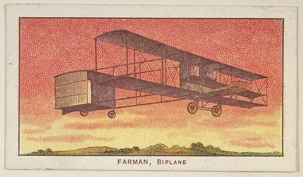 Farman, Biplane, from the Airships series (E40) issued by the Philadelphia Caramel Company, Issued by the Philadelphia Caramel Co., Camden, New Jersey, Commercial color lithograph 