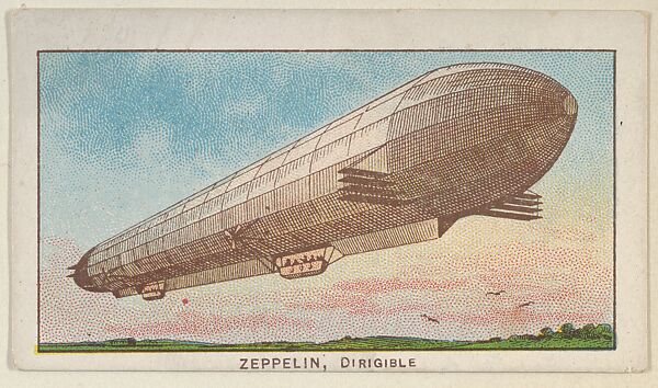 Zeppelin, Dirigible, from the Airships series (E40) issued by the Philadelphia Caramel Company, Issued by the Philadelphia Caramel Co., Camden, New Jersey, Commercial color lithograph 