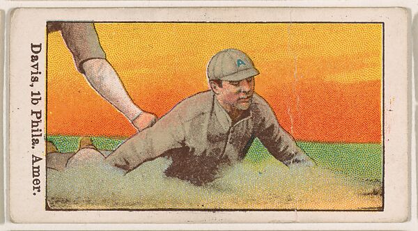 Davis, 1st Base, Philadelphia, American League, from the 50 Ball Players series (E101), Issued by Anonymous, American, 20th century, Commercial color lithograph 