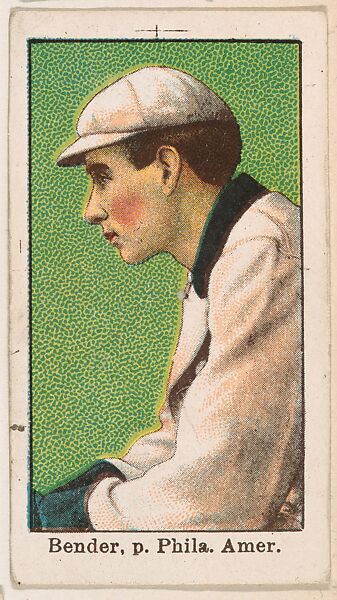 Bender, Pitcher, Philadelphia, American League, from the 50 Ball Players series (E101), Issued by Anonymous, American, 20th century, Commercial color lithograph 